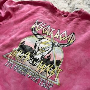 Desert Road Wild West Hot Pink Graphic Sweatshirt L